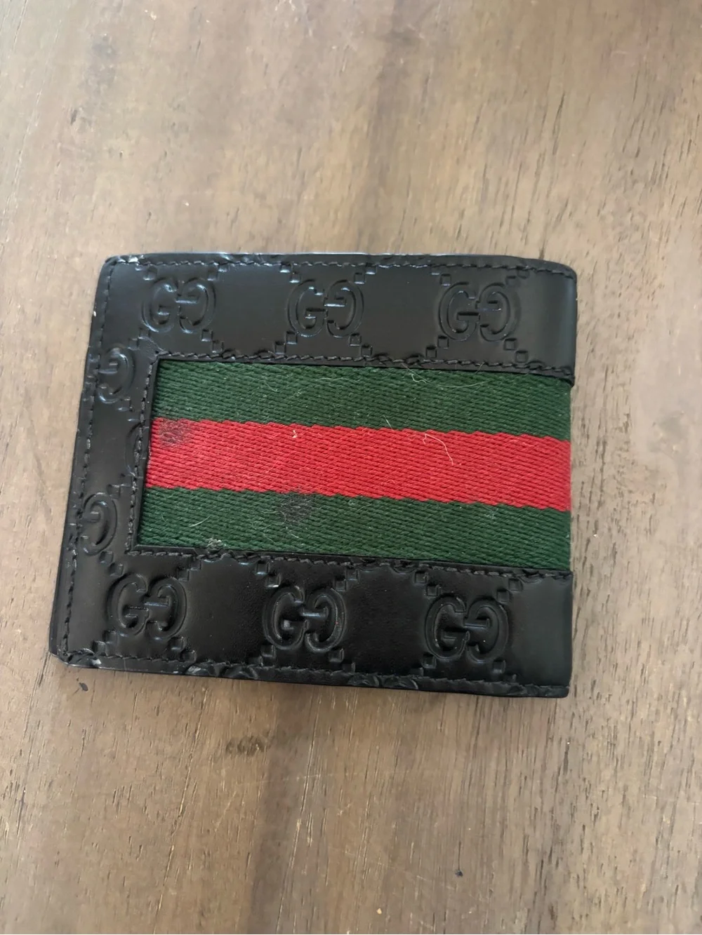 Gucci Black Leather Men's Card Holder Wallet with Multiple Card Slots